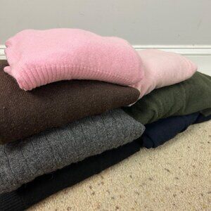 Flawed Cashmere Sweater Crafting Lot of 7 Assorted Colors Upcycle Cutter DIY